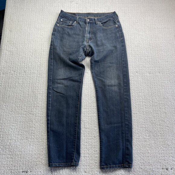 Levis Jeans 513 Mens 30x32 Blue Slim Straight American Workwear Dark Wash Denim - Picture 2 of 10